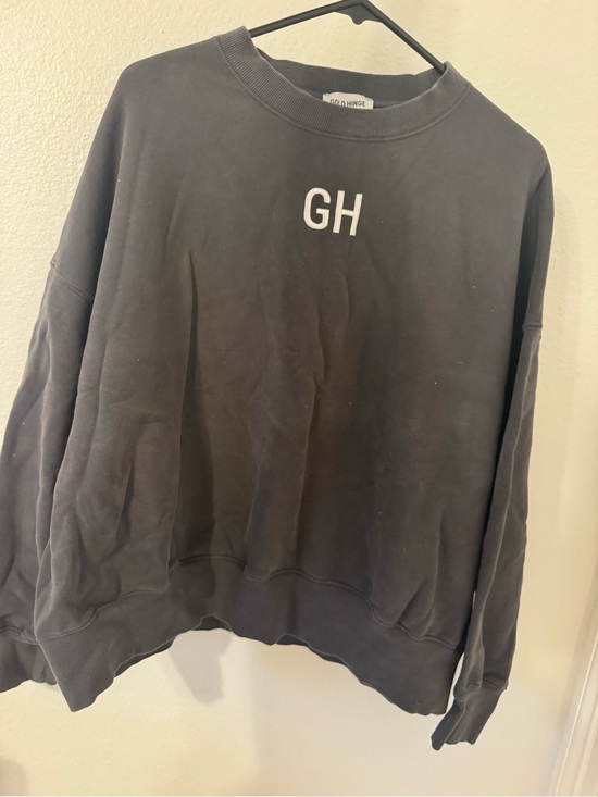 Gold Hinge Sweaters - Gold Hinge GH Embroidered Black Crewneck Sweater